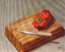 Red Pepper on Wood Block                   